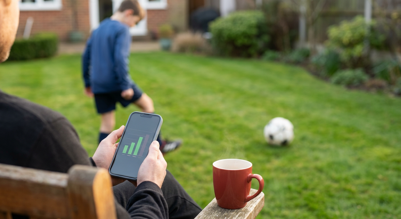 A youth player and coach during a football coaching Southgate session in a green garden