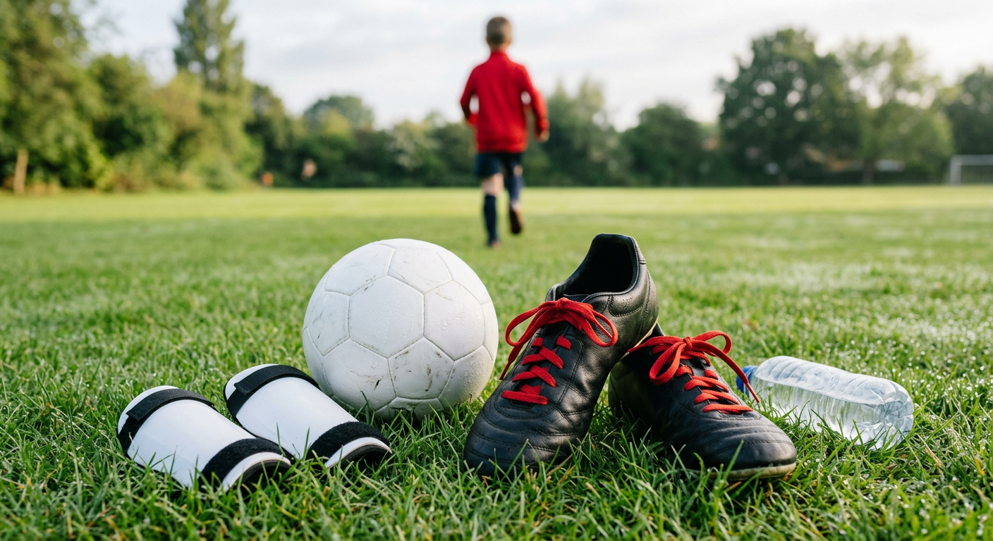 Young footballer receiving encouraging one to one coaching in a garden to help a child bounce back